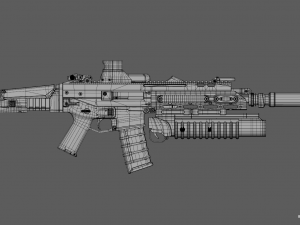 acr rifle 2x color versions black and tan 3D 模型