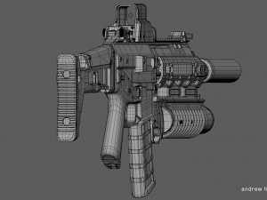 acr rifle 2x color versions black and tan 3D 模型