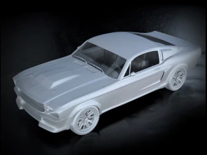 mustang shelby gt 500 1967 Modelo 3D