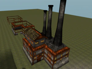 old style building set 3D Model