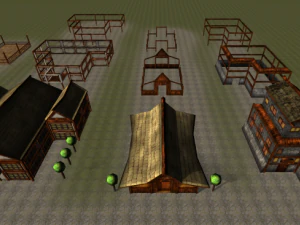 old style building set 3D Model