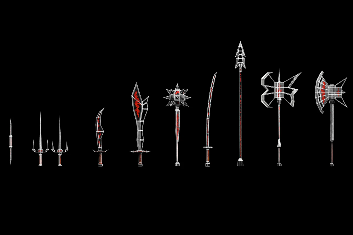 fire melee collection 3D Model .c4d .max .obj .3ds .fbx .stl .blend 
