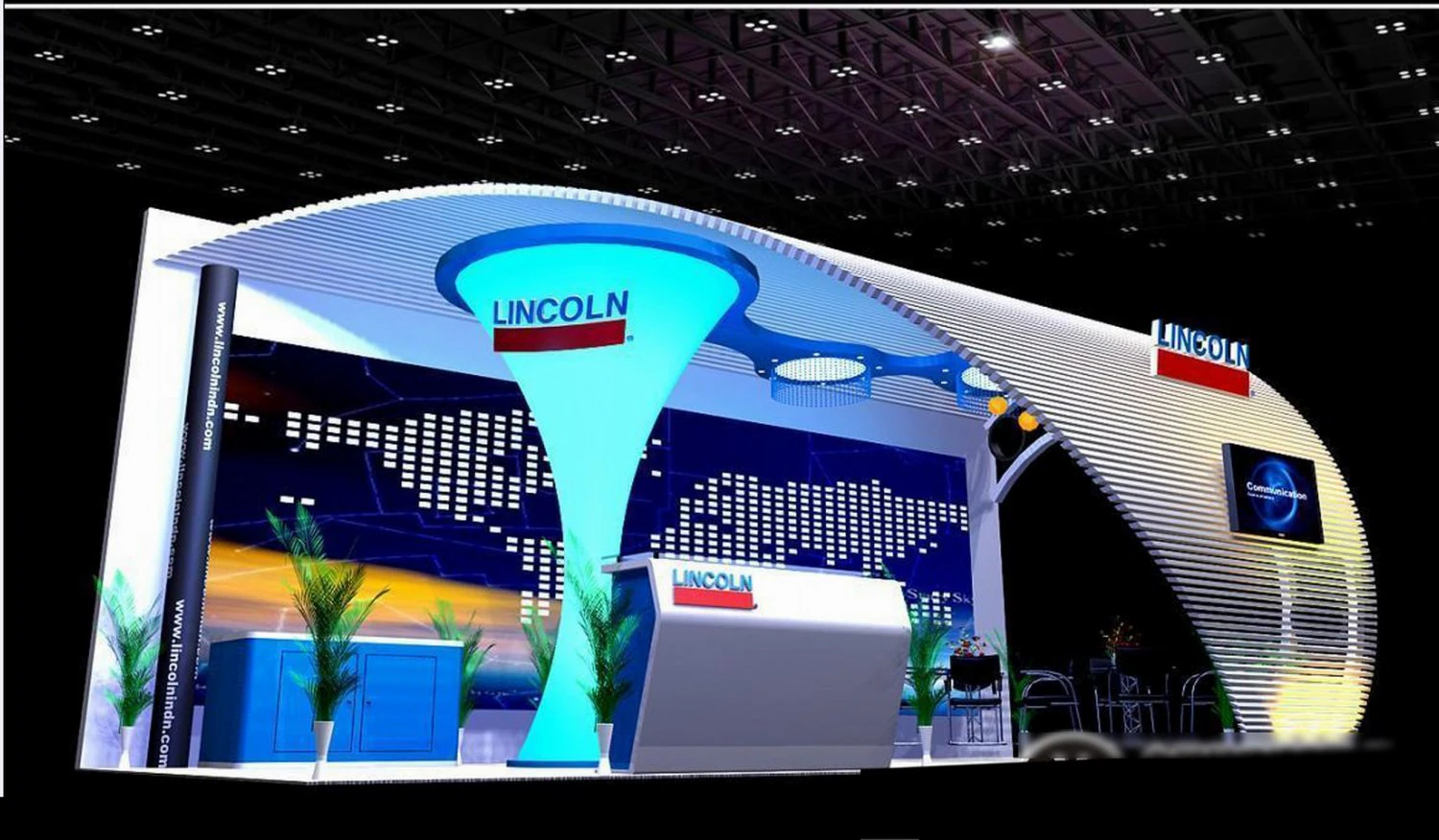 exhibition area 3x73dmax8019381 3D Model .c4d .max .obj .3ds .fbx .stl .blend