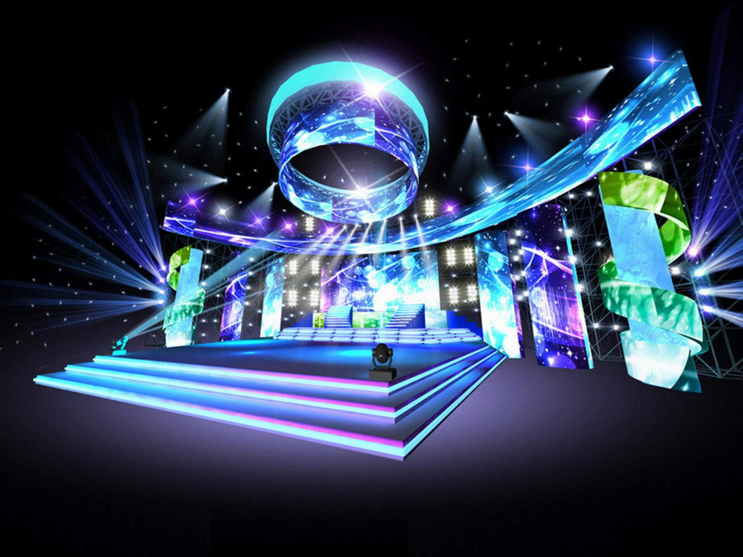 concert stage design 16 3D Model .c4d .max .obj .3ds .fbx .stl .blend 