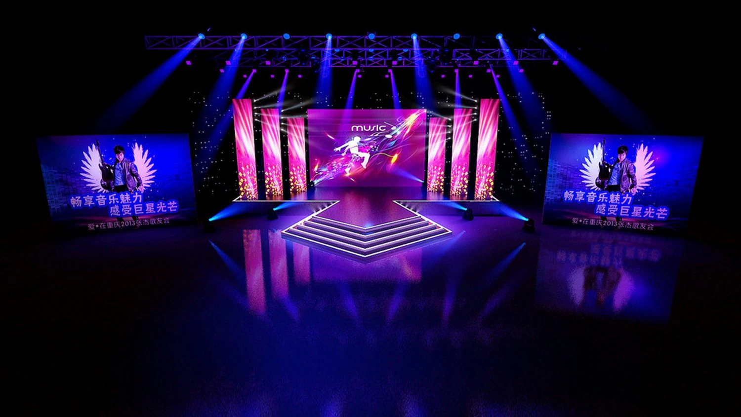 concert stage design 24 3D Model .c4d .max .obj .3ds .fbx .stl .blend 