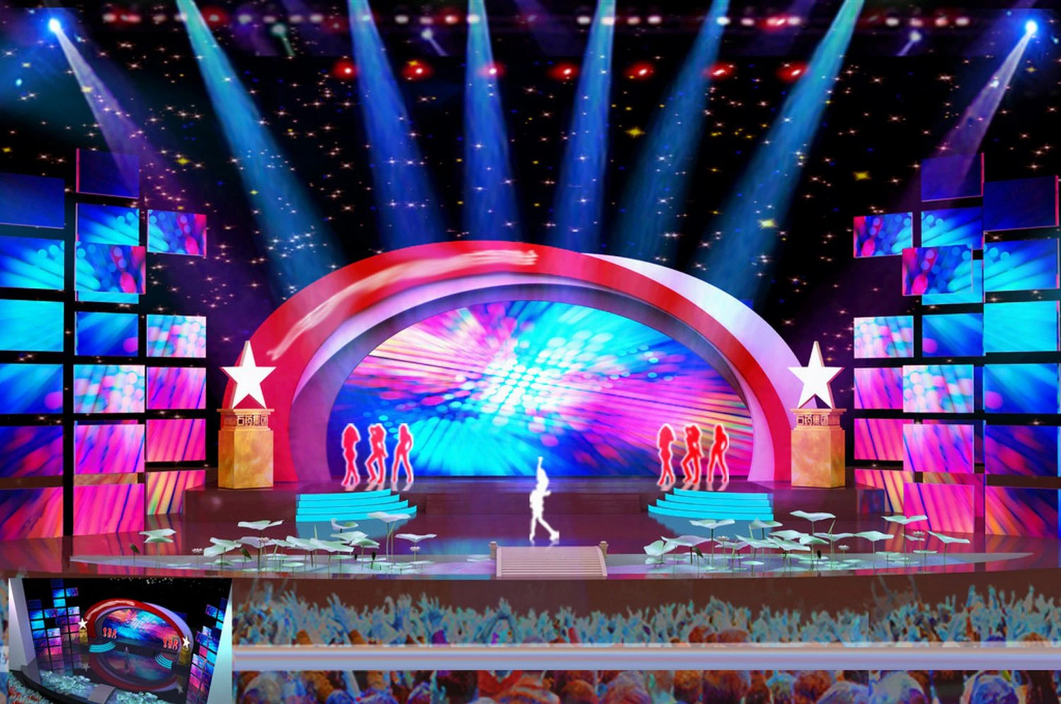 concert stage design 185 3D Model .c4d .max .obj .3ds .fbx .stl .blend