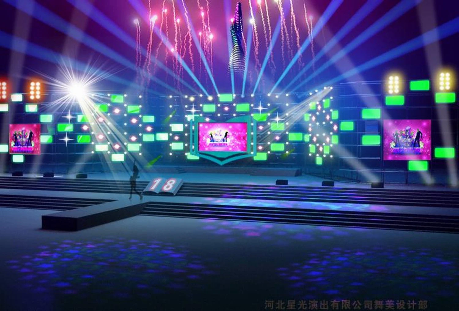 concert stage design 1817 3D Model .c4d .max .obj .3ds .fbx .stl .blend