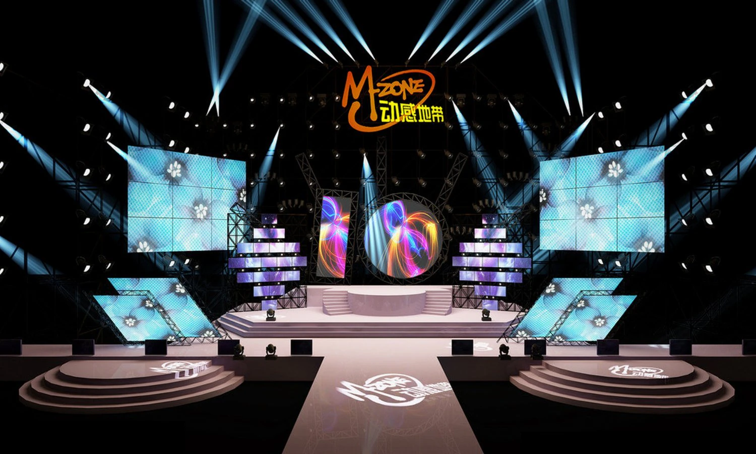 concert stage design 1820 3D Model .c4d .max .obj .3ds .fbx .stl .blend