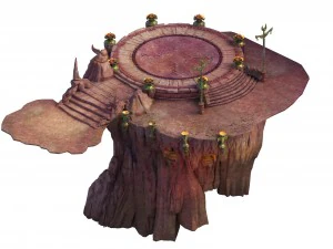 built on cliff religious altar kui zoroastrianism 3D Model