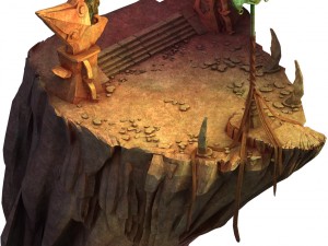 built on cliff religious altar right door zoroastr 3D Model
