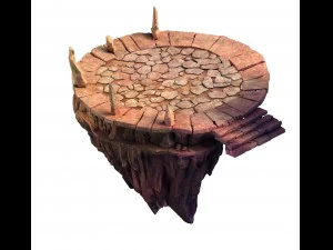 built on cliff religious altar zoroastrianism plat 3D Model