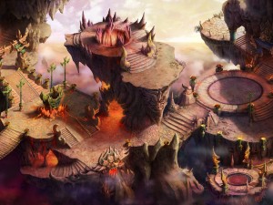 built on cliff religious altar zoroastrianism plat 3D Model
