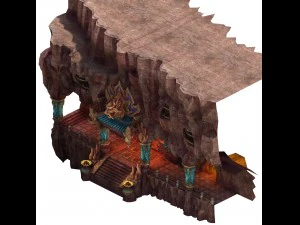 built on cliff religious altar zoroastrianism tige 3D Model