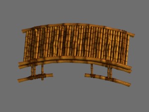 game model - campanula island scene - bamboo bridg 3D Model