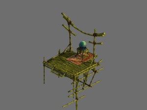 game model - campanula island scene - bamboo struc 3D Model