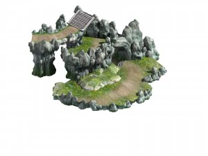 model permainan - pemandangan pulau campanula - sto gunung Model 3D