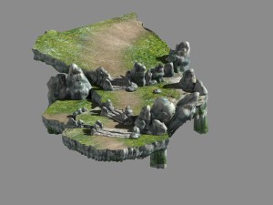 game model - campanula island scene - mountain sto Modèle 3D