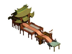 mod&egrave;le de jeu - sc&egrave;nes de l'&icirc;le de campanule - construit en Modèle 3D