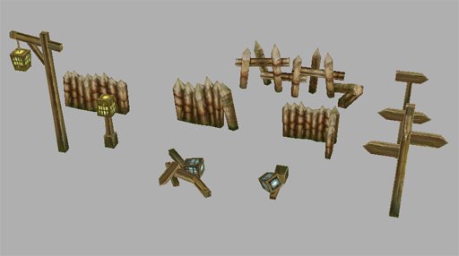 game model - ladder fire barrel bottle box basket 3D Модель .c4d .max .obj .3ds .fbx .stl .blend 