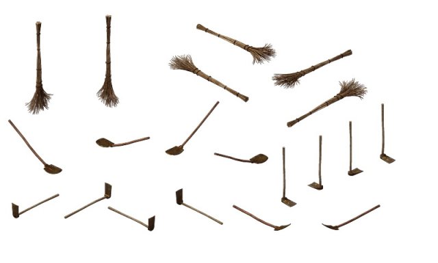 game model - prairie scene - agricultural tools 01 3D Model .c4d .max .obj .3ds .fbx .stl .blend 