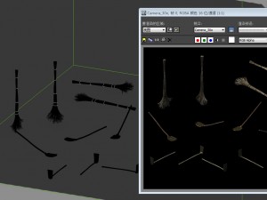 game model - prairie scene - agricultural tools 01 3D Model