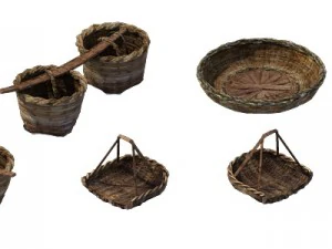 game model - prairie scene - agricultural tools of 3D Model