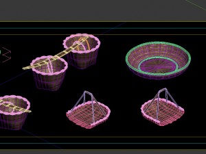 game model - prairie scene - agricultural tools of Modello 3D