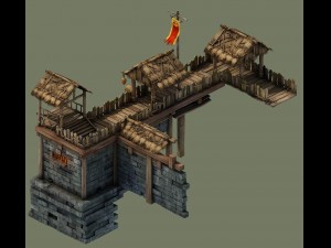 game model - prairie scene - black wind village do 3D Model