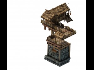 game model - prairie scene - black wind village en Modelo 3D