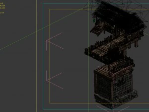 game model - prairie scene - black wind village en 3D Model