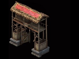 game model - prairie scene - black wind village ga Modelo 3D