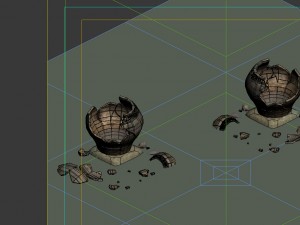 game model - prairie scene - broken tank 01 Model 3D