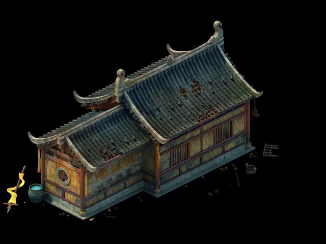 game model - prairie scene - broken temple 02 01 Modelo 3D .c4d .max .obj .3ds .fbx .stl .blend 