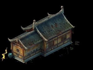game model - prairie scene - broken temple 02 01 3D 모델