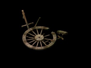 game model - prairie scene - broken wheel 01 3D 모델