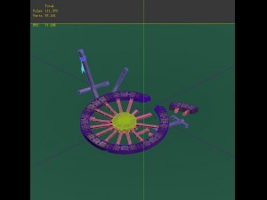 game model - prairie scene - broken wheel 01 3D Model