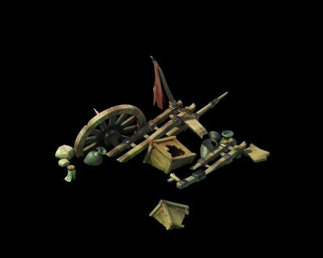 game model - prairie scene - broken wheel 02 01 3D मॉडल .c4d .max .obj .3ds .fbx .stl .blend 
