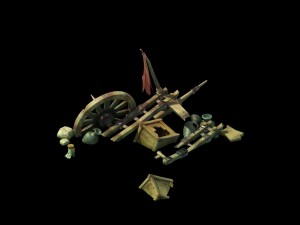 game model - prairie scene - broken wheel 02 01 3D 모델