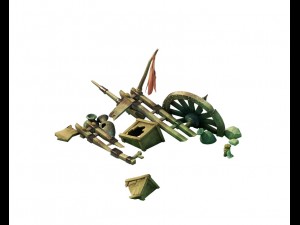 game model - prairie scene - broken wheel 02 01 3D मॉडल