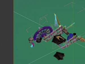 game model - prairie scene - broken wheel 02 01 3D मॉडल