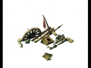 game model - prairie scene - broken wheel 02 01 3D मॉडल