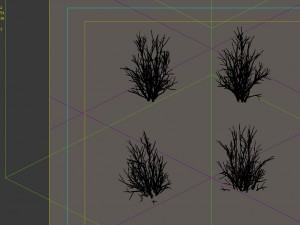 game model - prairie scene - desert plants 04 01 3D Model