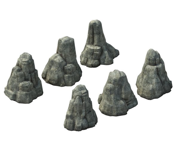 game model - prairie scene - grass stone 01 3Dモデル .c4d .max .obj .3ds .fbx .stl .blend 