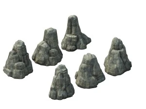 spelmodel - prairietafereel - grassteen 01 3D Model