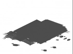 game model - prairie scene - grassland area houses Model 3D