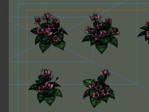 game model - prairie scene - long flower plants 01 Modèle 3D