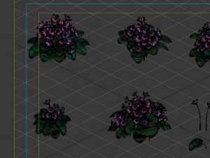 game model - prairie scene - long flower plants 02 3Dモデル