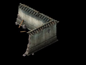game model - prairie scene - ruins of broken walls Modelo 3D