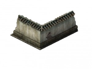 game model - prairie scene - ruins of broken walls 3D 모델