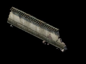 game model - prairie scene - ruins of broken walls Model 3D